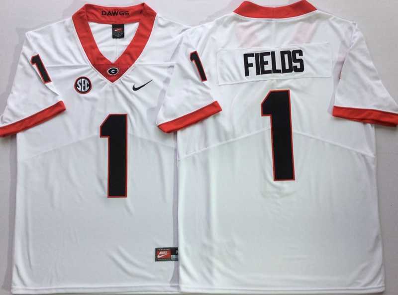 Georgia Bulldogs 1 Justin Fields White Nike College Football Jersey (1),We sell and wholesale Georgia Bulldogs 1 Justin Fields White Nike College Football Jersey (1) on line form chian!